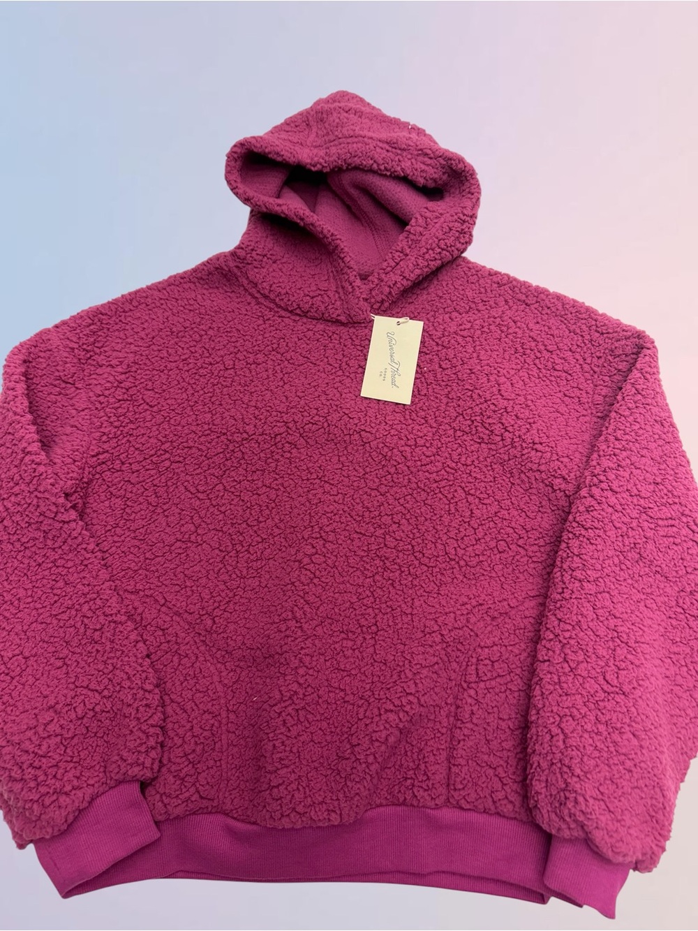 UNIVERSAL THREAD Women’s Small Magenta Fuzzy Fleece Hoodie Sweatshirt